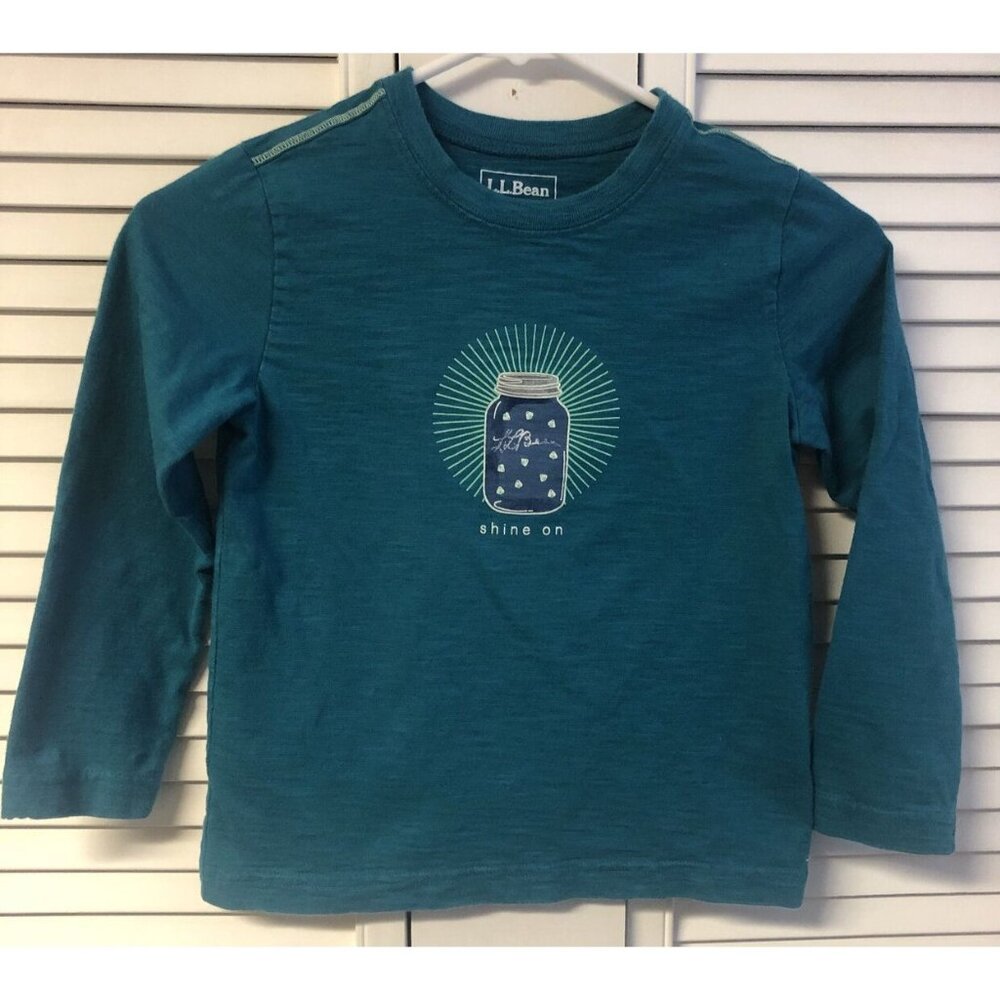 Ll Bean Size 5/6 Teal Long Sleeved Shine On Top